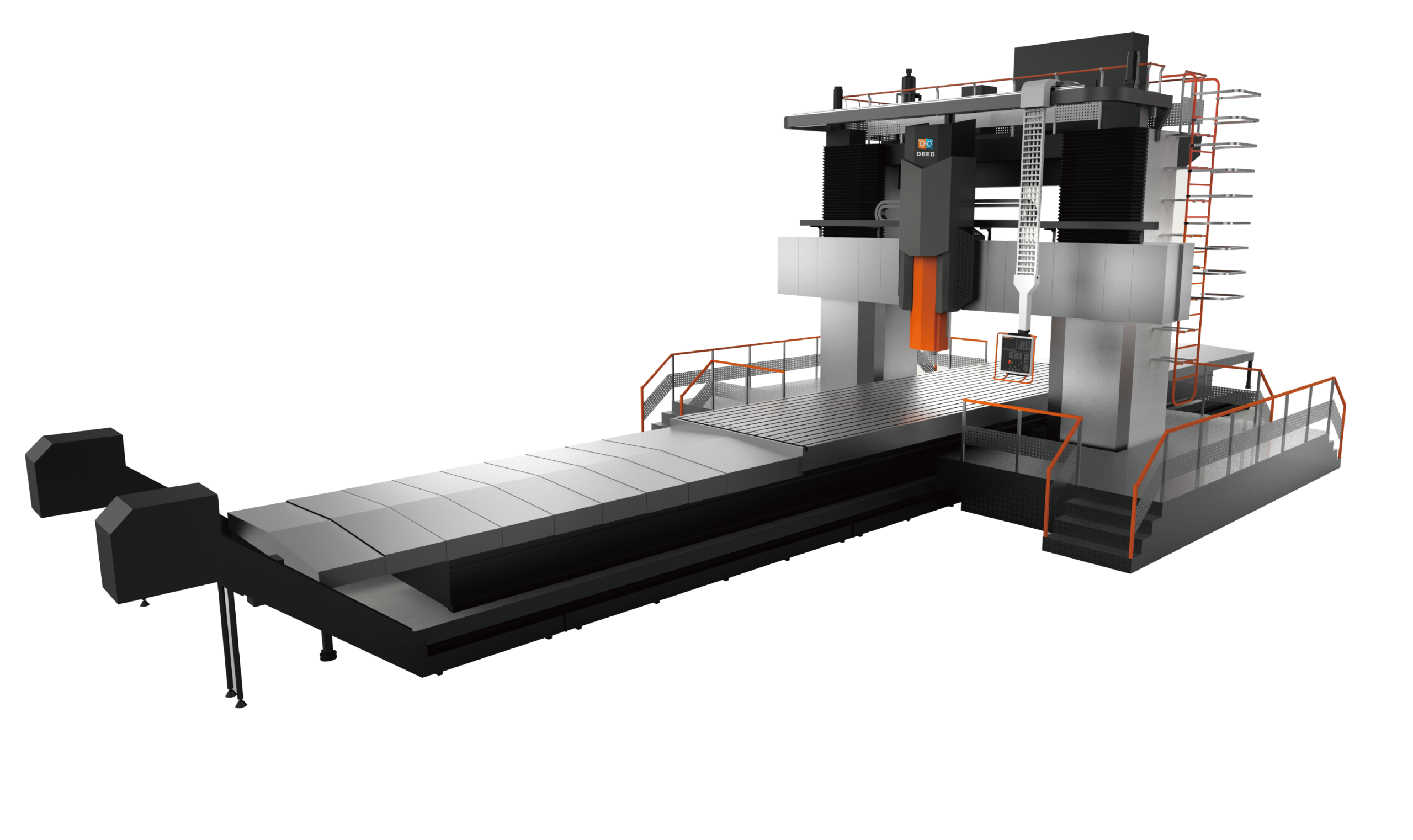 Gantry freesmachine met bewegende balk, portaalconstructie en lange bewerkingstafel met CNC-besturing